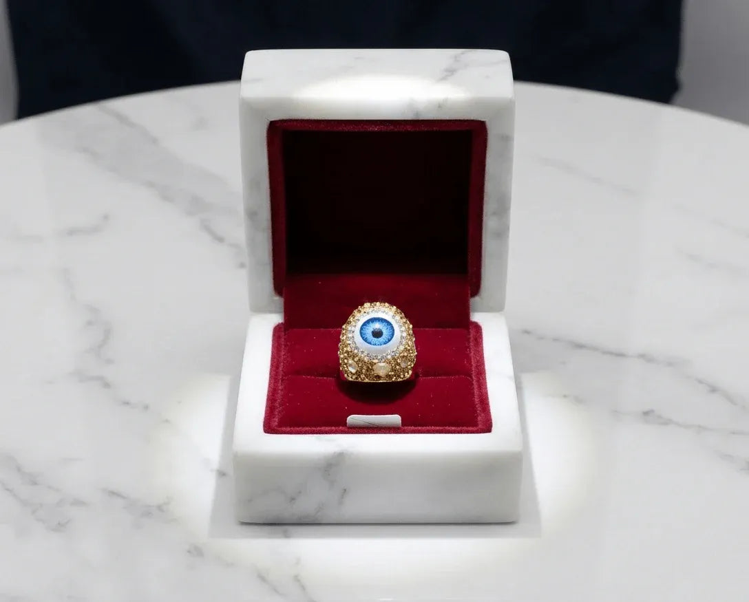 Evil Eye Crystal Statement Ring